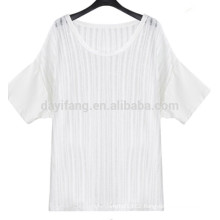 New Fashion White Women Cotton Tops Designs Peasant Tops Blouse